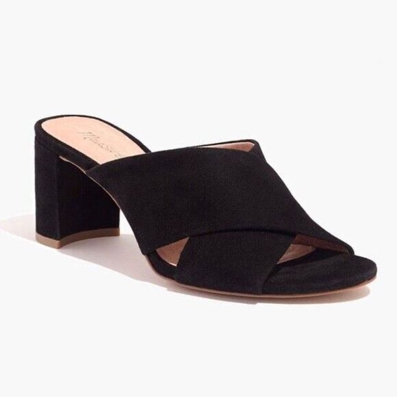 Madewell The Greer Mule Sandal in Black Suede Size 7 - Picture 1 of 7